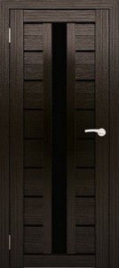 Межкомнатная дверь из массива Амати-17 (чёрное стекло)