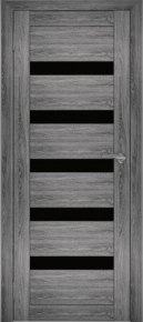 Дверь Амати-03 (чёрное стекло) графит