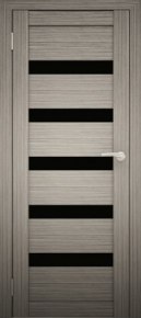 Дверь Амати-03 (чёрное стекло) дуб дымчатый