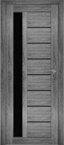 Дверь Амати-04 (черное стекло) графит