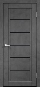 Дверь NEXT-1 (лакобель чёрный) муар тёмно-серый